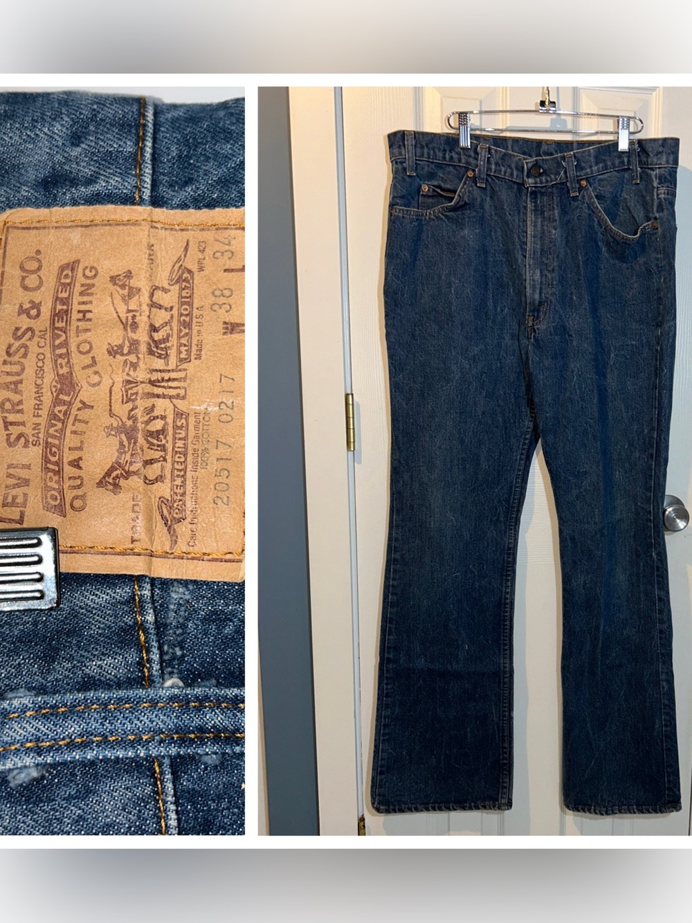 Vintage Levi’s 80s 517 Men’s Orange Tab Denim Blue Jeans 38 x 34